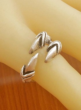 鹰爪夸张复古开口戒指