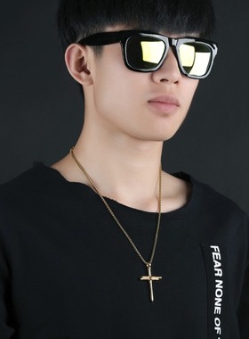 十字架钉子朋克风钛钢亚马逊吊坠