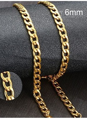 时尚金色黑色银色男士链条项链