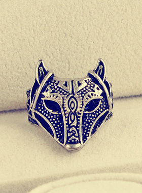 男士狼头饰品复古霸气风夸张戒指