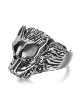 合金狼头戒指时尚饰品合金日韩男