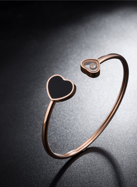 钛钢韩版爱心手饰品刘涛安迪同款