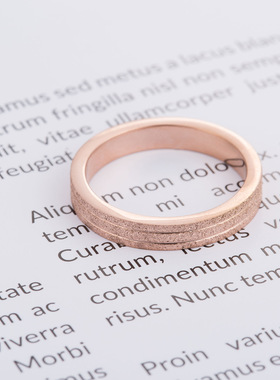 时尚风韩版磨砂学生情侣钛钢对戒