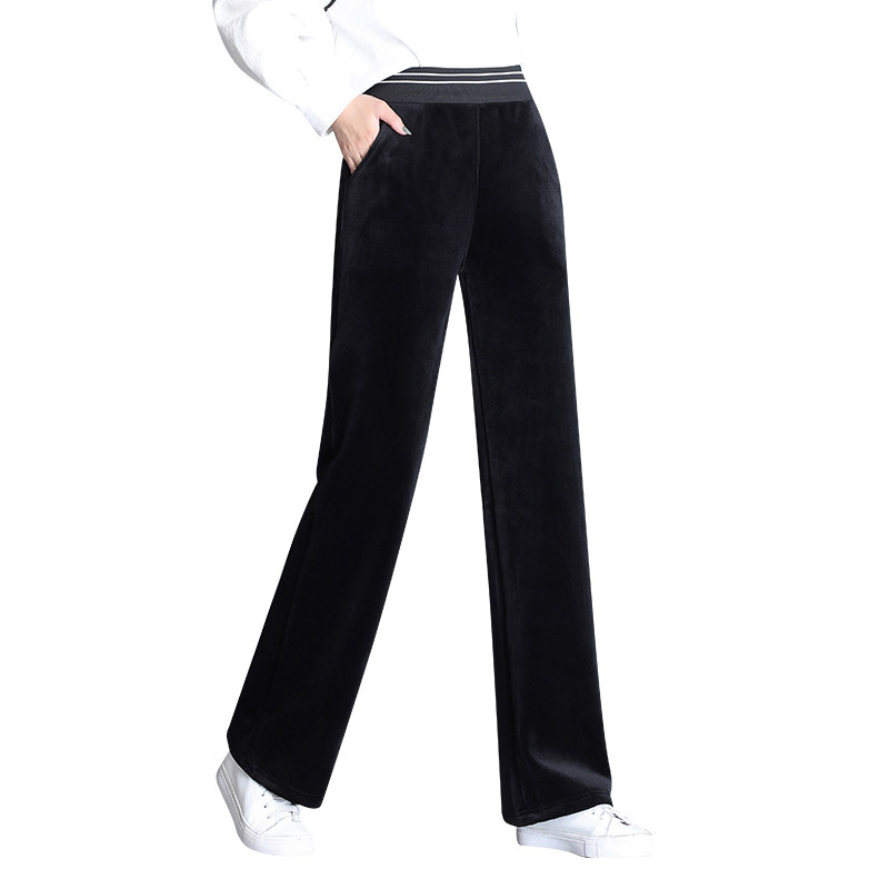 金丝绒高腰垂感秋冬宽松2020阔腿裤 希莉娜休闲裤