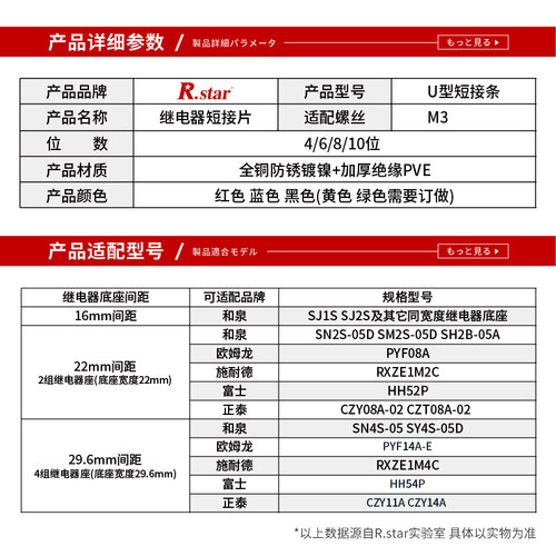 中间继电器短接片22mm短接条中继底座连接条汇流排U型连接片 - 图2