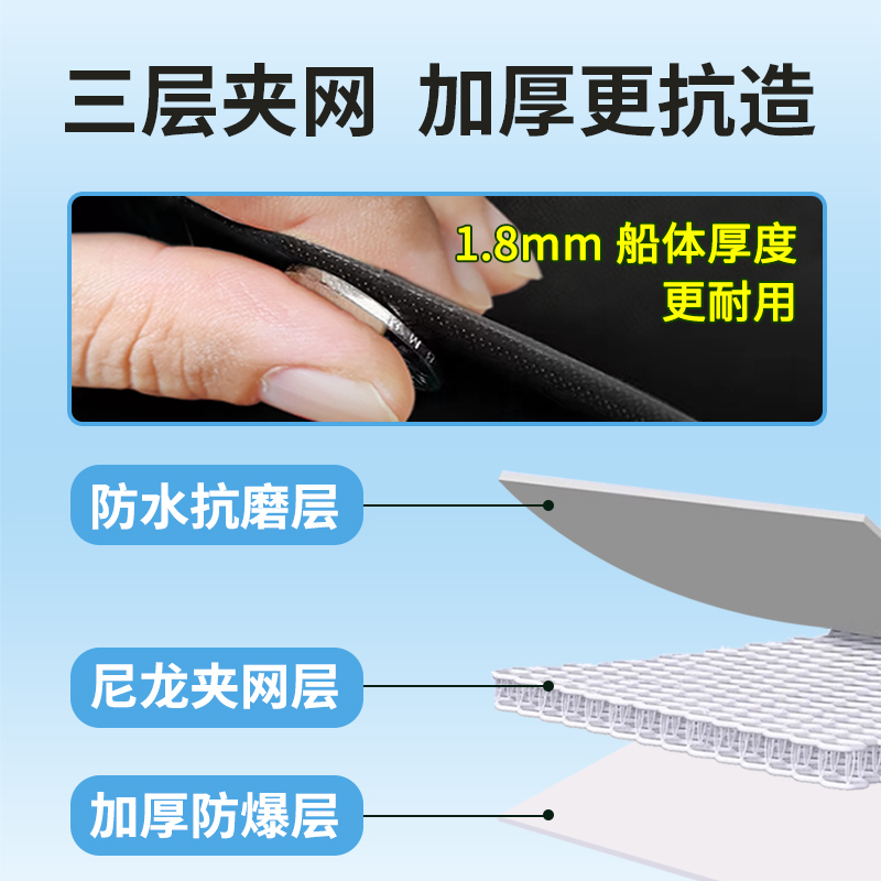 皮划艇充气船橡皮艇加厚专业钓鱼船折叠路亚海钓硬皮筏漂流冲锋舟-图0