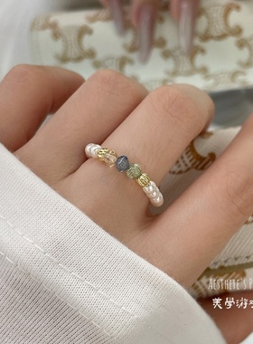 2025新款S925纯银彩珠食指戒