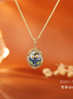 莫奈花园中古风天然淡水珍珠项链