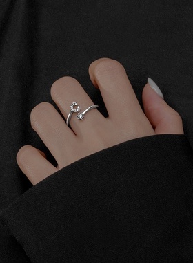 S925纯银字母戒指时尚个性轻奢