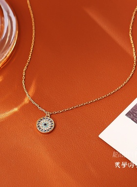 爆款恶魔之眼项链耳钉法式复古