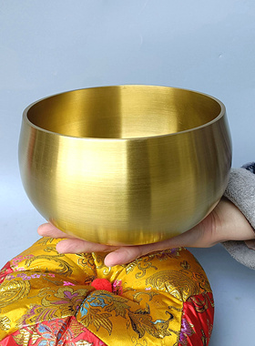 铜金钵转经碗铜磬黄铜碗中式摆件