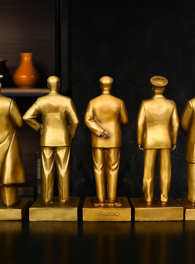 黄铜五大元帅铜像毛主席朱德邓小平周恩来孙中山人物像摆件家居