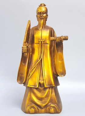 姜太公铜像黄铜空心站像招财中式