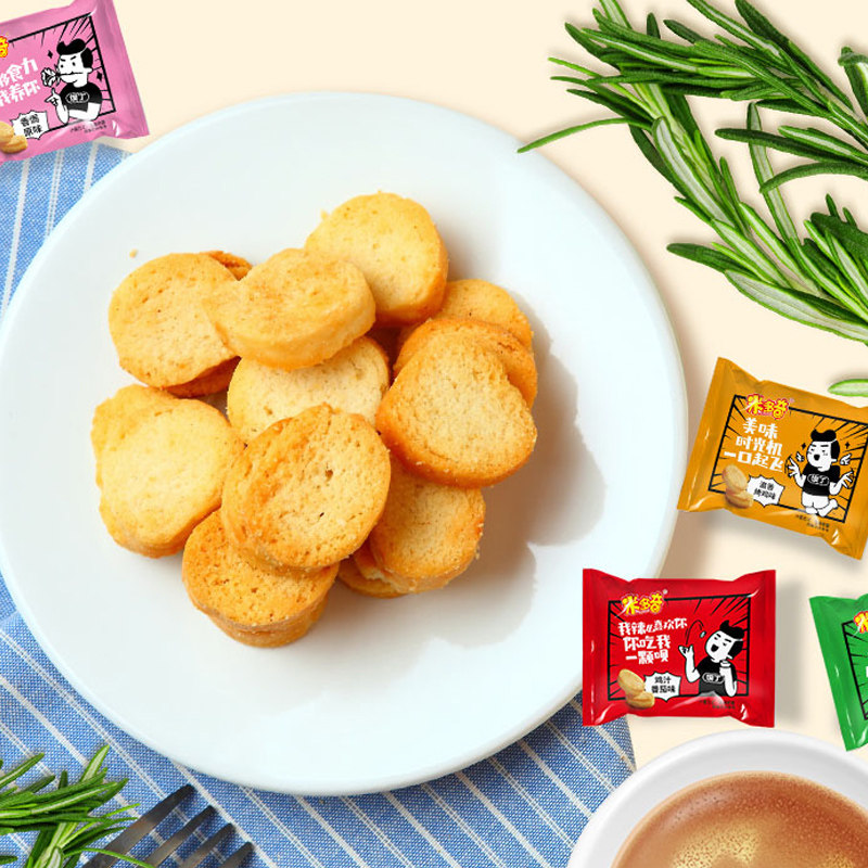 米多奇烤馍片小馍丁整箱多口味饼干 千百滋食品酥性饼干