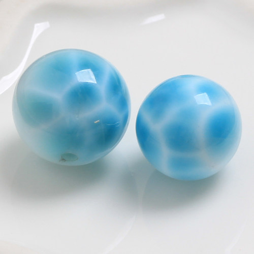 天然原矿拉利玛/海纹石散珠圆珠手链 diy水晶饰品配文玩多宝手串 - 图0