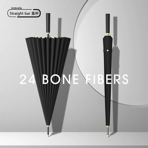 24 -костный зонтик с длинной ручкой автоматическая сильная сильная анти -ветра с двойным зонтиком Женский прозрачный дождь и дождь с двойственным использованием на заказ прямой ручка зонт