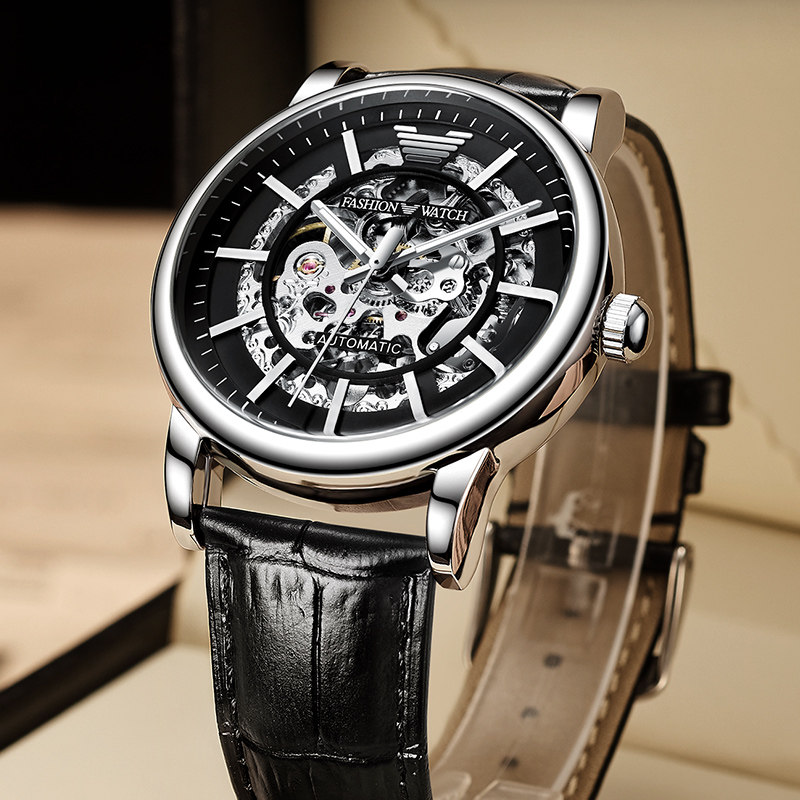 正品黑武士男士全自动2021潮机械表 路欧斯宾国产腕表