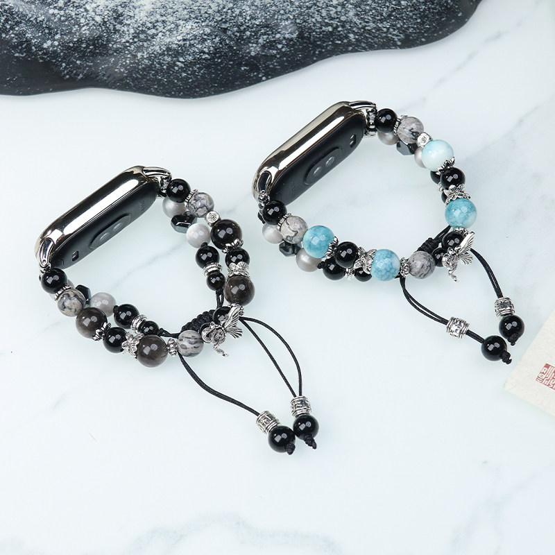 灵蛇蝶舞diy手表链适用小米手环腕带9/8/7/6/5/4手表8pro表带9pro/nfc手链7pro手串高级定制手工串珠个性新品,淘宝优惠券,粉丝福利购,淘宝优惠卷