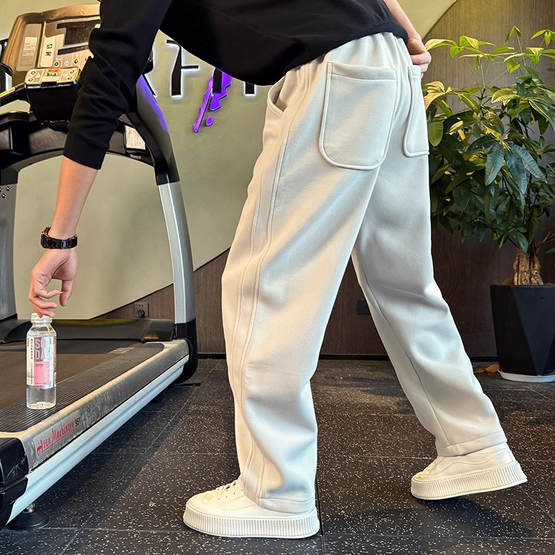 直筒运动裤男款潮牌卫裤秋冬季加绒男裤2025新款裤子潮流休闲裤帅,淘宝优惠券,粉丝福利购,淘宝优惠卷
