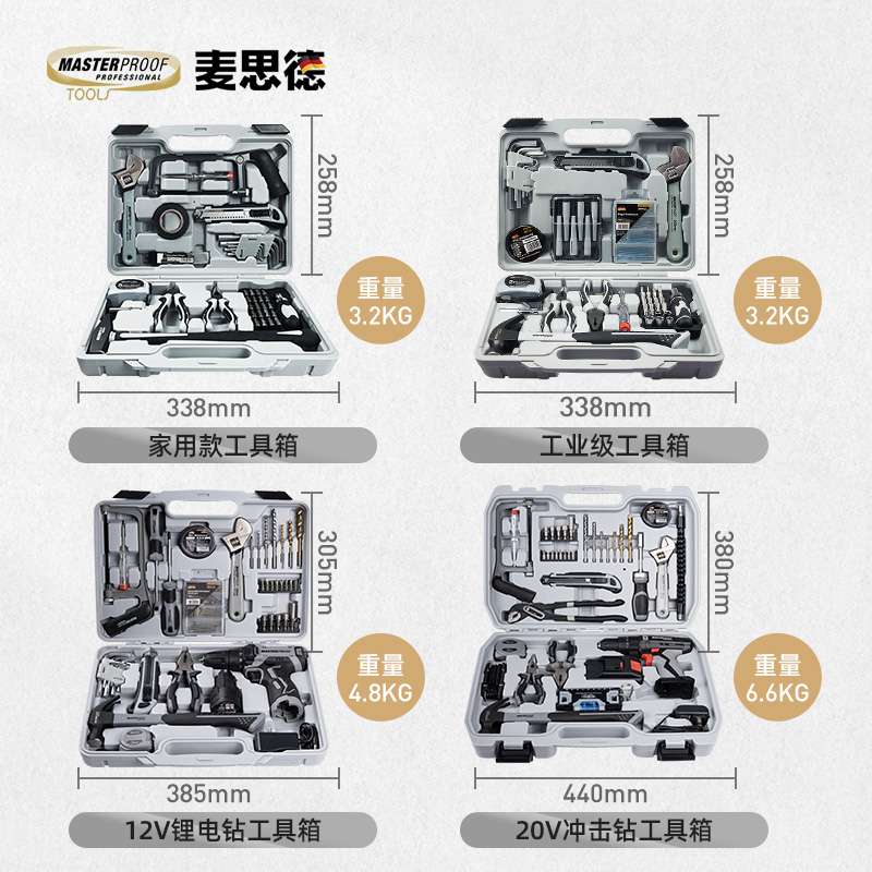 德国工具箱家用套装多功能电动工具组合全套家庭维修电工五金大全-图2