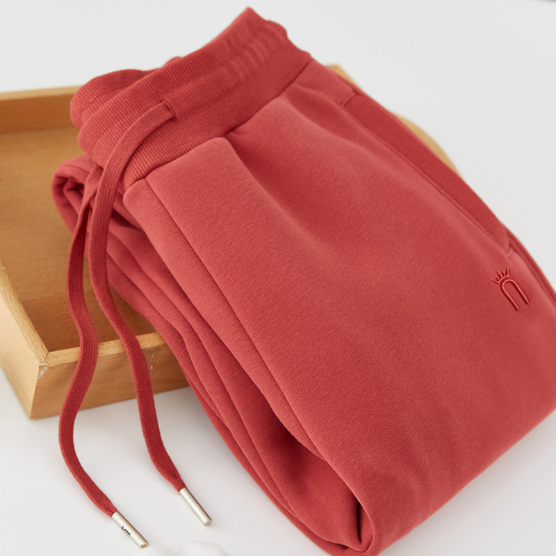 深灰色加绒卫裤女重磅2024秋冬女束脚长裤哈伦裤加厚休闲运动裤女,淘宝优惠券,粉丝福利购,淘宝优惠卷