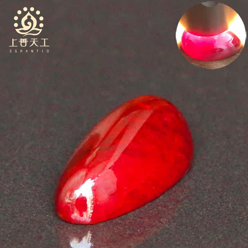 上善天工朱砂全透明晶体原矿石吊坠 上善天工项坠/吊坠