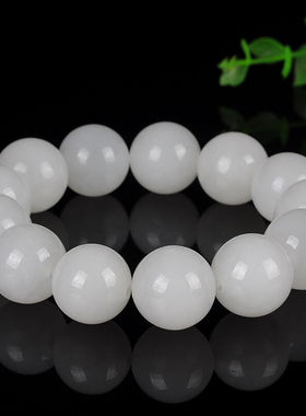 手链白玉男款16mm和田玉手串
