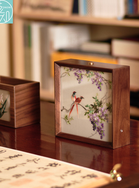 北美黑胡桃木非遗手工苏绣台灯