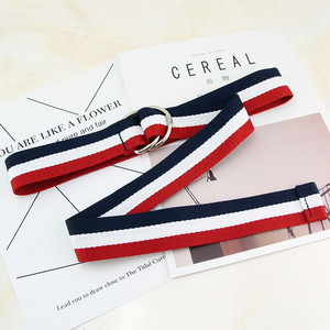 简约百搭条纹帆布腰带