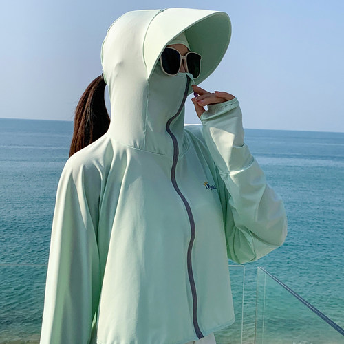 夏季开车骑行防晒衣披肩面罩口罩女大帽檐遮全脸脖子防紫外线神器 - 图2