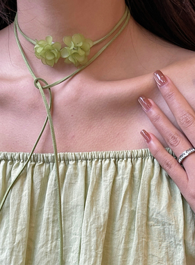 小众清新甜美花朵颈链女装饰春夏