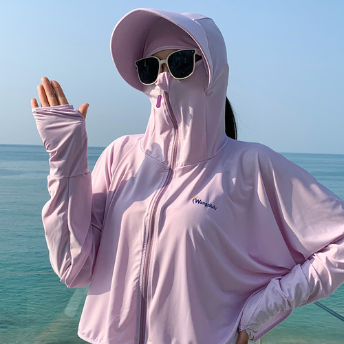 夏季开车骑行防晒衣披肩面罩口罩女大帽檐遮全脸脖子防紫外线神器 - 图1