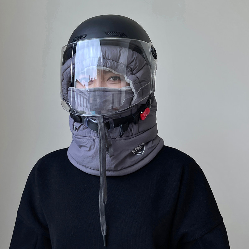 帽子女冬季骑行电动车保暖加绒加厚棉帽女防风防寒面罩秋冬雷锋帽
