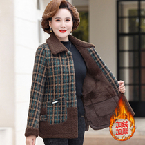 Mother Autumn Winter Dress Plus Suede Thick Fur Coats Foreign Air Short Grain Imitation Ferrets Middle-aged seniors Spring dress cotton clothes women