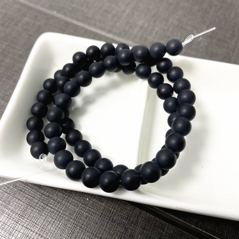 磨砂黑玛瑙半成品圆珠串珠散珠手链佛珠DIY手工饰品配件配饰材料,淘宝优惠券,粉丝福利购,淘宝优惠卷