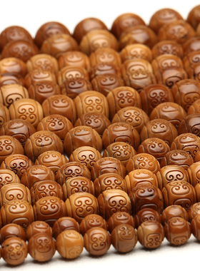 库克手串圆桶珠108颗老型雕刻
