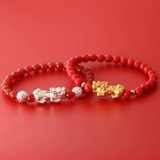 Оберег на день рождения, браслет из красной нити, браслет с одной бусиной для влюбленных, серебро 999 пробы, китайский гороскоп, подарок на день рождения