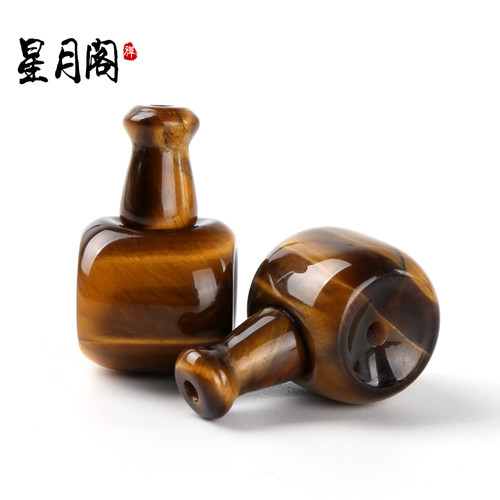 包邮虎眼石佛头藏式三通佛塔佛珠手串星月菩提大小金刚配件配饰 - 图3