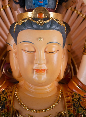 迎善永安精细千手观音像定制木雕