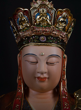 彩绘祝福摆件迎善永安地藏王木雕