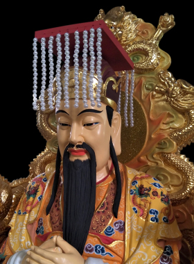 玉帝玉皇大帝造像香樟木彩绘摆件