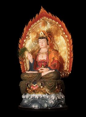 正体观音彩绘造像树脂迎善永安