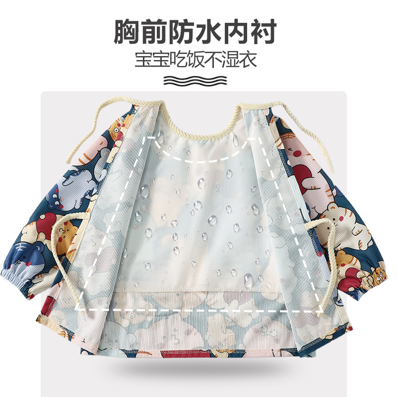Boy baby eating smock autumn and winter corduroy