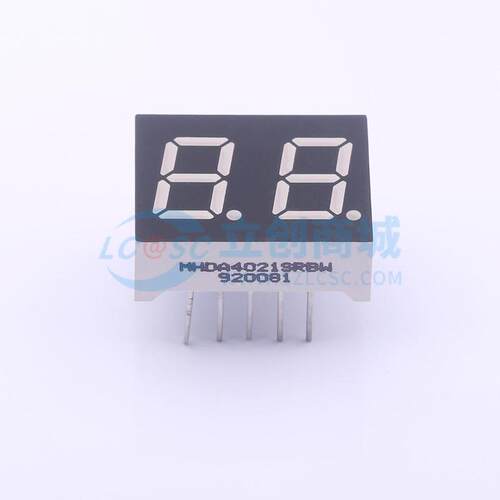 LED数码管 MHDA4021SRBW 插件 2位 20.1mmx16mmx7mm 红色 原装 - 图1