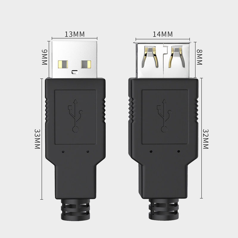 USB插头 USB焊接头 DIY接头连接器 USB接口公头母头 A型组装式_虎窝淘