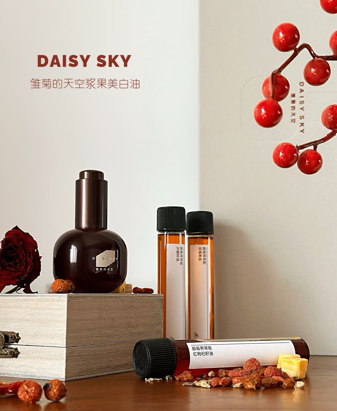 [重磅新品上新]雏菊的天空浆果美白油祛斑紧致抗皱精华油以油养白,淘宝优惠券,粉丝福利购,淘宝优惠卷