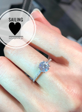 香港英国经典四爪白金钻石戒指