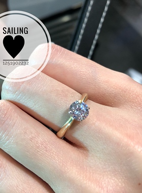 现货 香港专柜代购 Carat London 1克拉 2克拉人造钻石戒指 K黄金