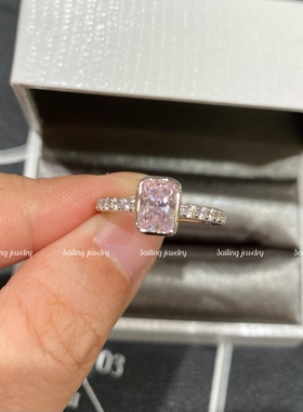 人造粉钻戒指CARATLONDON银镀金