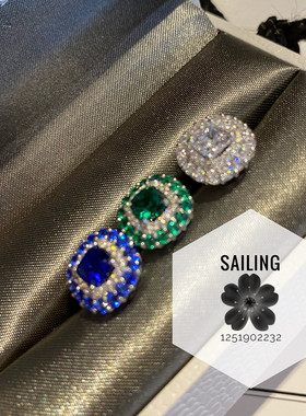 香港人造宝石日韩风耳钉现货